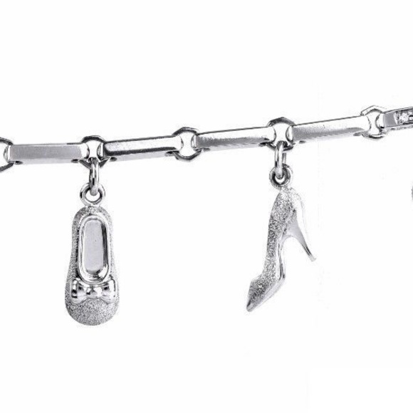 BARAKA Diamond 18K Gold Charm Link Bracelet Size 7 - Picture 3 of 6